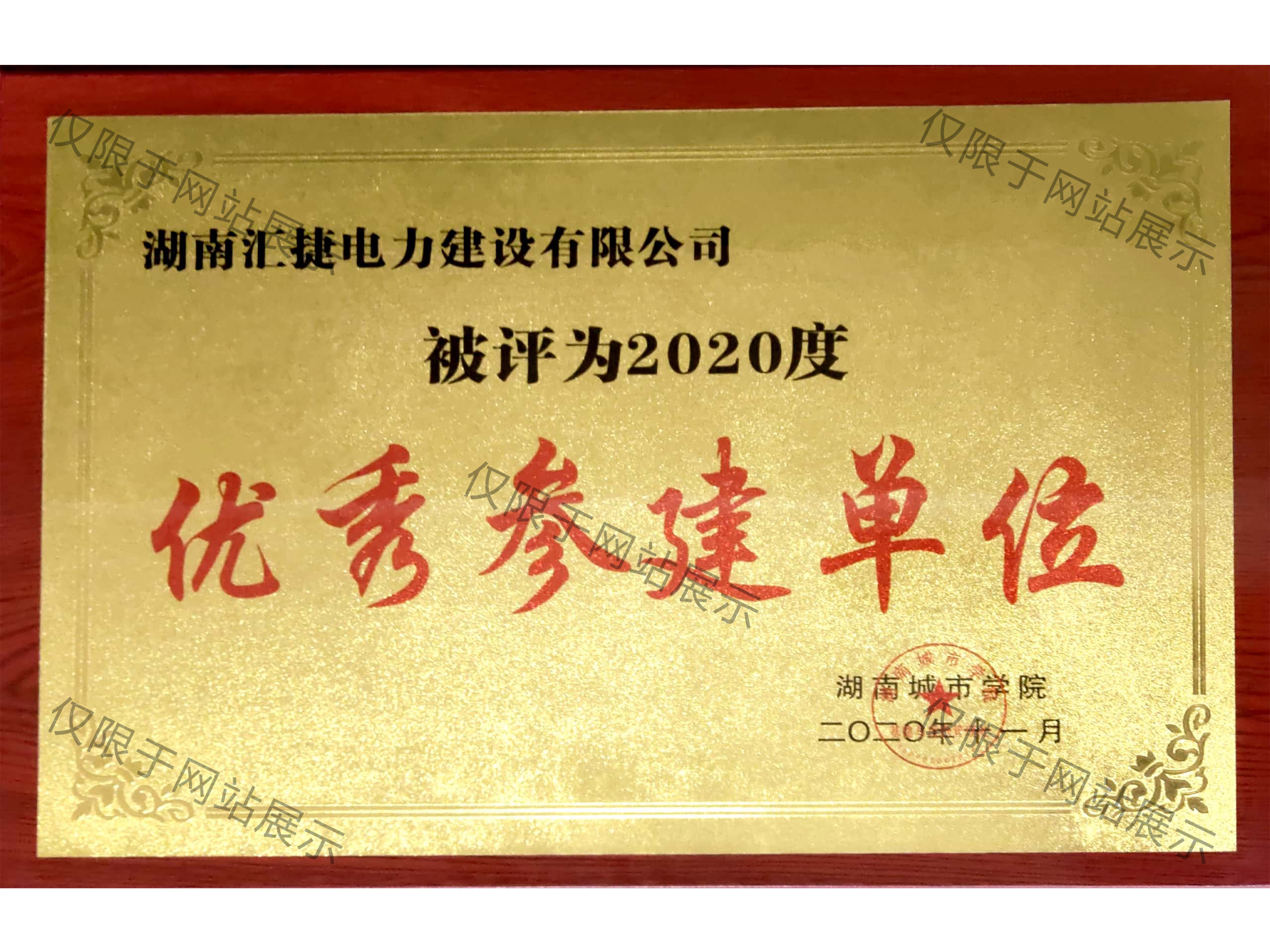 2020年度湖南城市学院优秀参建单位