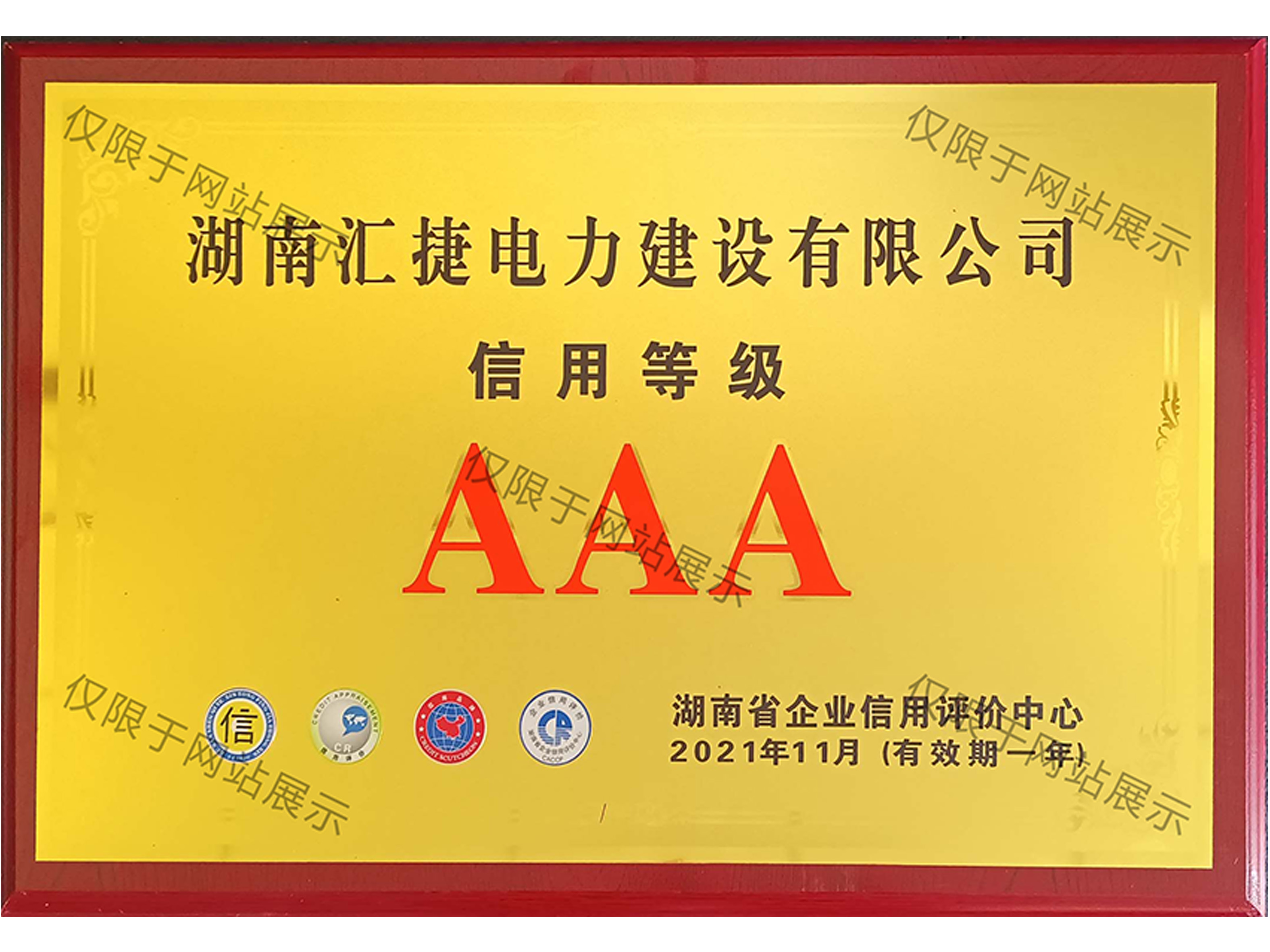 2021年企业信用等级AAA级企业